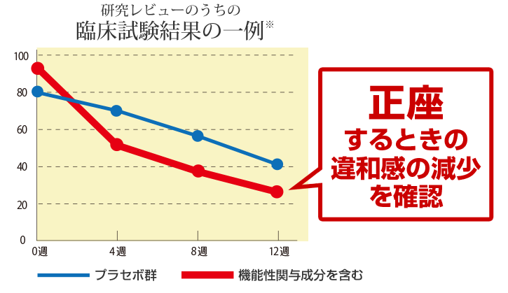 正座するときの違和感の減少を確認