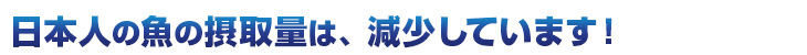日本人の魚の摂取量は、減少しています！