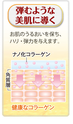 弾むような美肌に導く　お肌のうるおいを保ち、ハリ・弾力を与えます。