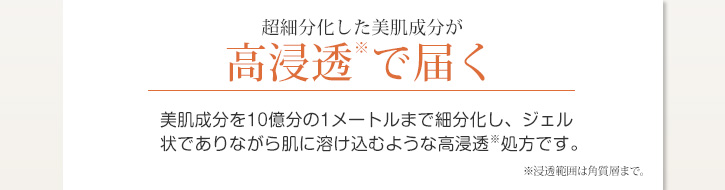 超細分化した美肌成分が高浸透で届く