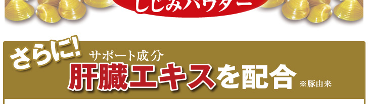 サポート成分、肝臓エキスを配合　※豚由来