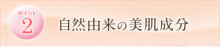 ポイント2 自然由来の美肌成分
