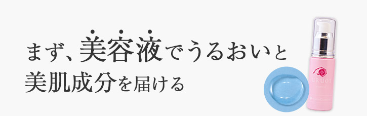 まず美容液でうるおいと美肌成分を届ける