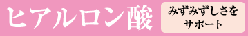 ヒアルロン酸 みずみずしさをサポート