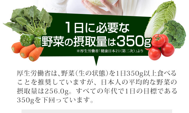 1日に必要な野菜の摂取量は350g