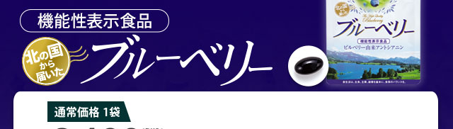 機能性表示食品　北の国から届いたブルーベリー