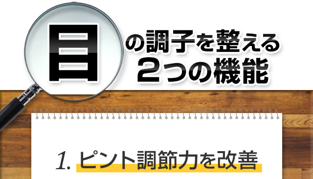 目の調子を整える2つの機能