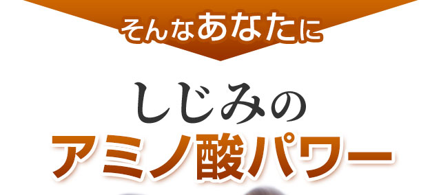 そんなあなたに、しじみのアミノ酸パワー！