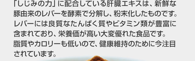 レバーには良質なたんぱく質やビタミン類が豊富に含まれています。