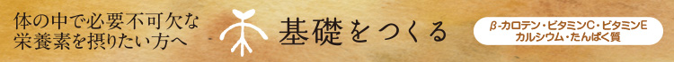 体の中で必要不可欠な栄養素を摂りたい方へ　基礎をつくる