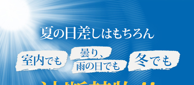 夏の日差しはもちろん室内でも　曇り、雨の日でも　冬でも